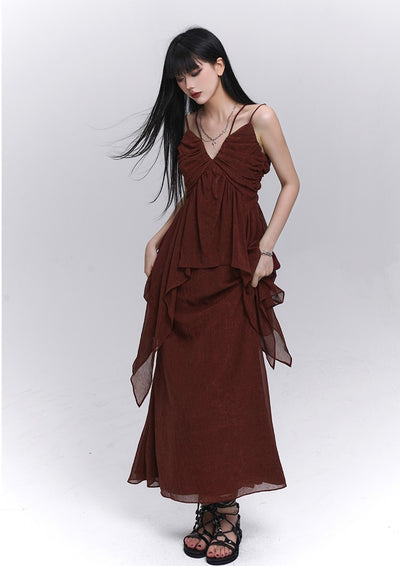 Red Lazy Style Camisole/Skirt LAD0202