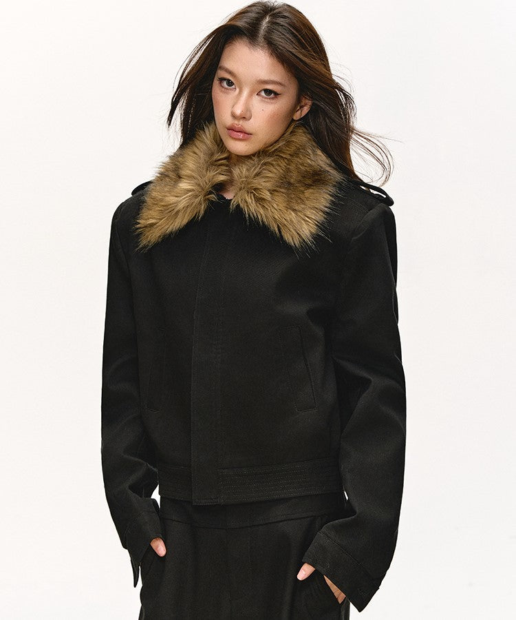 Fur-Collar Quilted Casual Short Jacket ANA0085