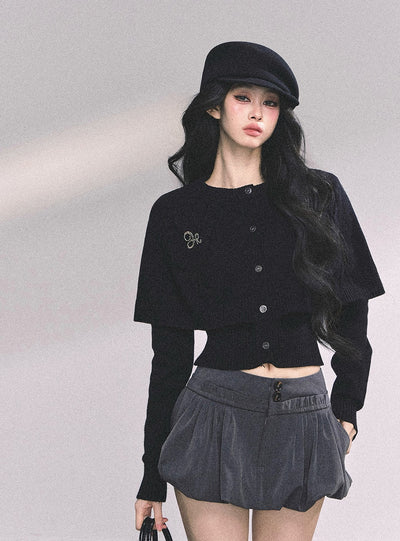 Long-sleeved Cable Cloak Sweater DIA0645