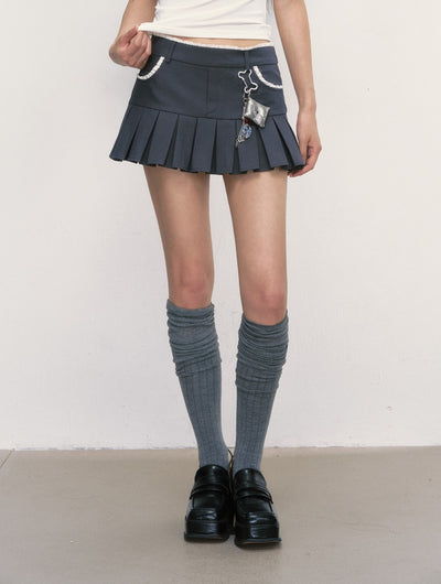 Lace Splicing Pleated Skirt WEE0016