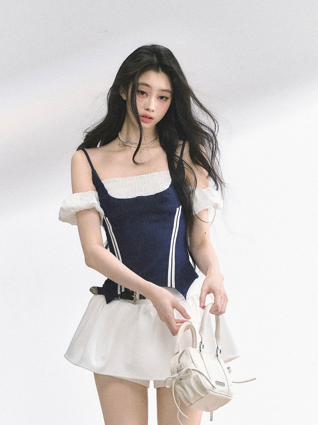 Fake Two-piece Suspender Shirt DIA0502