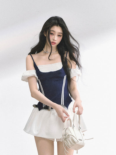 Fake Two-piece Suspender Shirt DIA0502