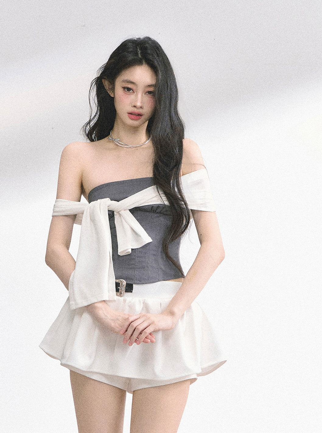 One Shoulder Waist Slim T-shirt DIA0520