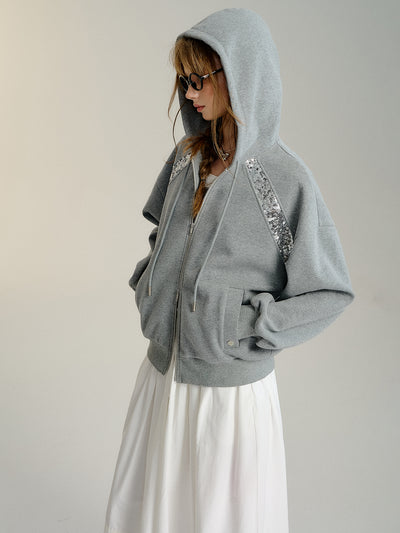 Oversized Sequined Sweatshirt Hoodie SOM0107