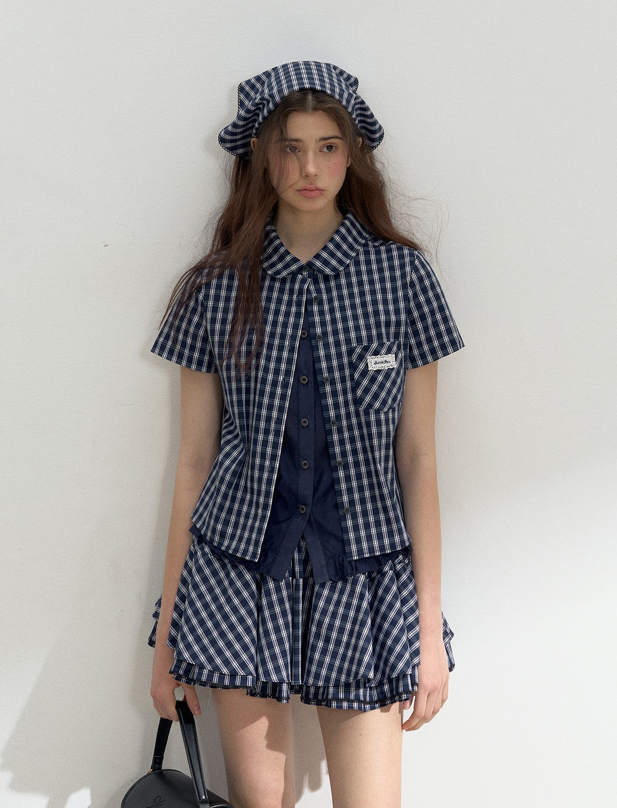 Plaid Multi-layered Puffy Skirt/Scarf SUN0138