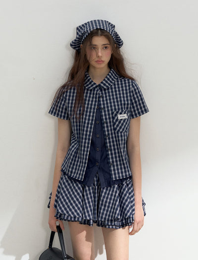 Plaid Multi-layered Puffy Skirt/Scarf SUN0138