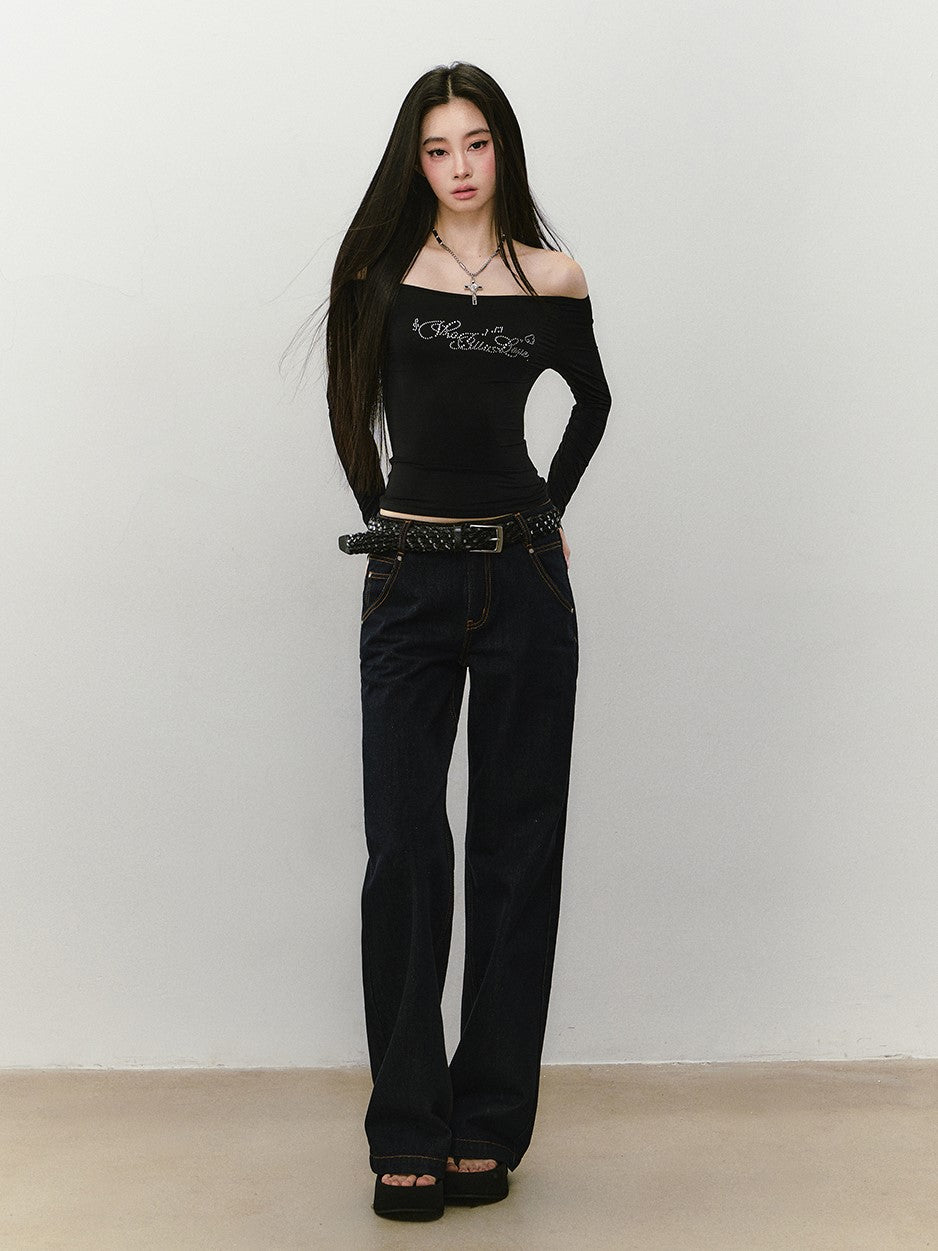 One-shoulder Long-sleeved T-shirt VIA0337