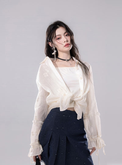 Cloud Yarn Embroidered Shirt COT0248