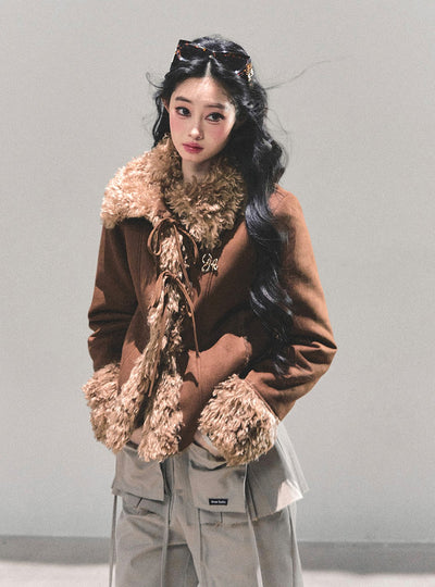 French-style Shearling Plush Cotton Jacket DIA0670