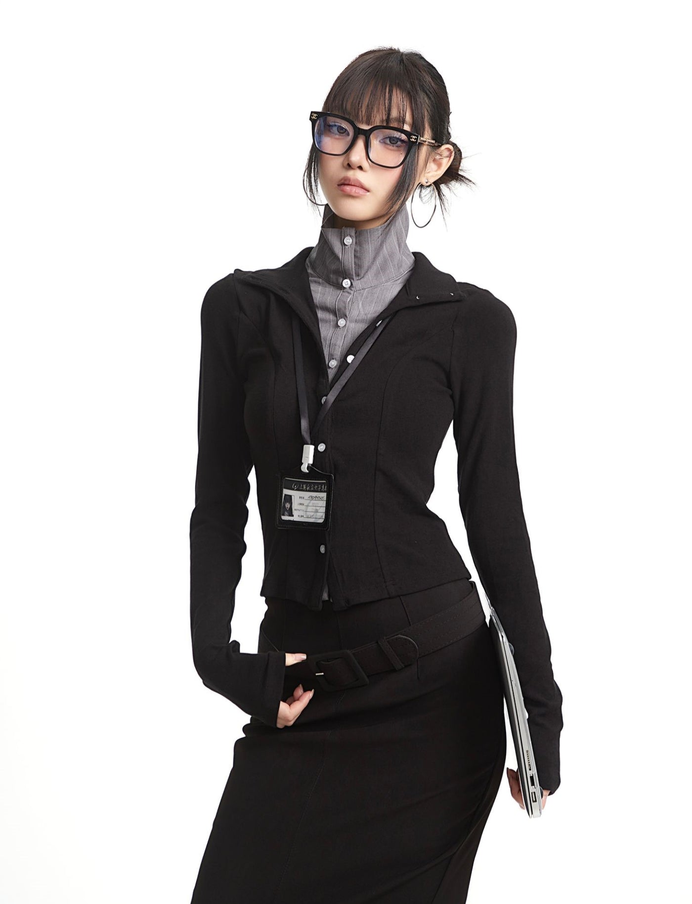 Fake Two-piece Slim Long-sleeved T-shirt UNC0292