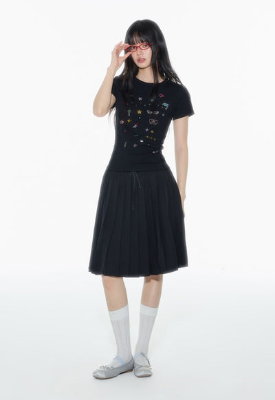 Cartoon Diamond Short-sleeved T-shirt ONT0015
