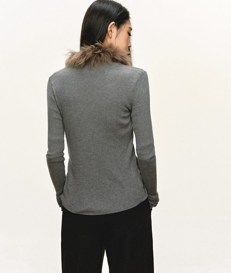 Tencel Wool Collar Sweater Cardigan ANA0097