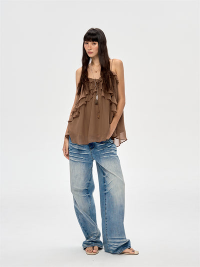 Pleated Ruffled Camisole CUR0209