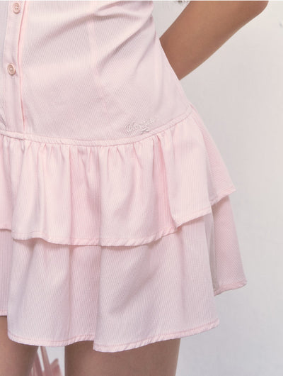 High-end Lapel Waist Dress WEE0021
