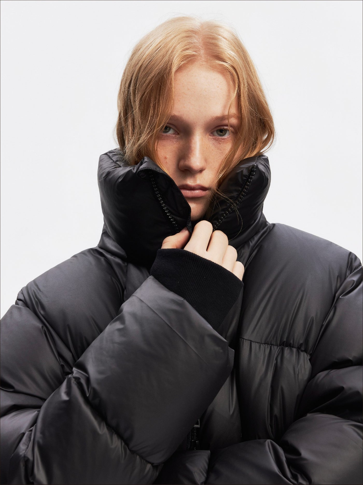 Stand Collar Retro Black Down Jacket SAL0208