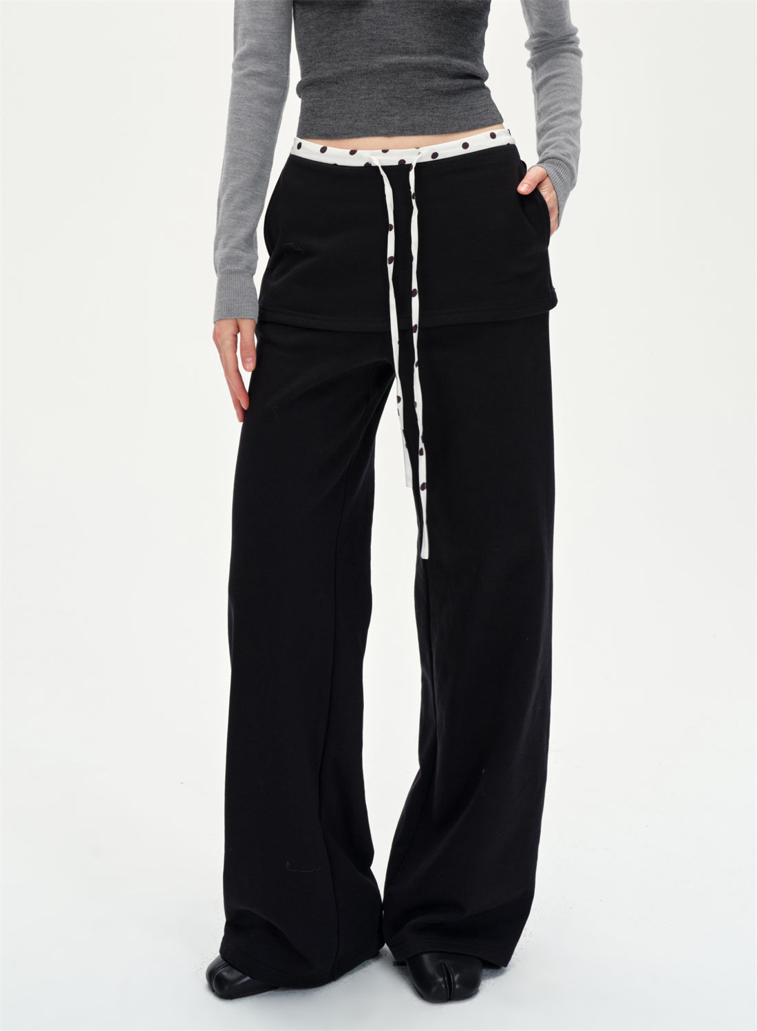 Polka Dot Waist Casual Sweatpants CUR0255