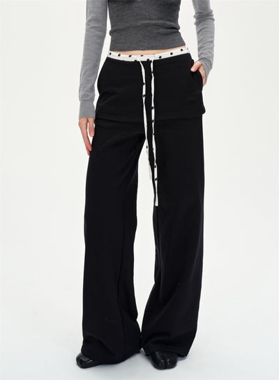 Polka Dot Waist Casual Sweatpants CUR0255