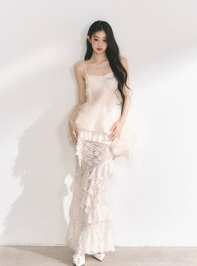 High-grade Top/Lace Long Skirt DIA0444