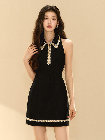 Starry Black A-line Dress OSH0133