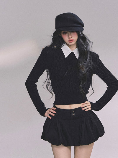 Fake Two-piece Polo Collar Sweater DIA0607