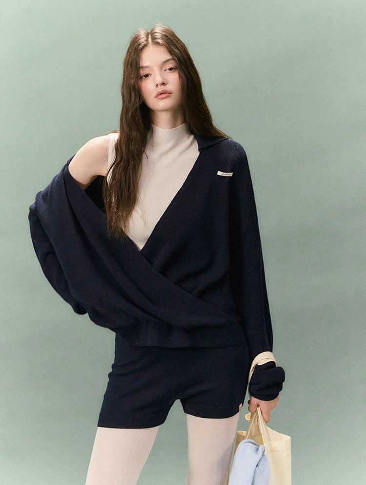 Casual Collared V-neck Sweater/Shorts LAL0234