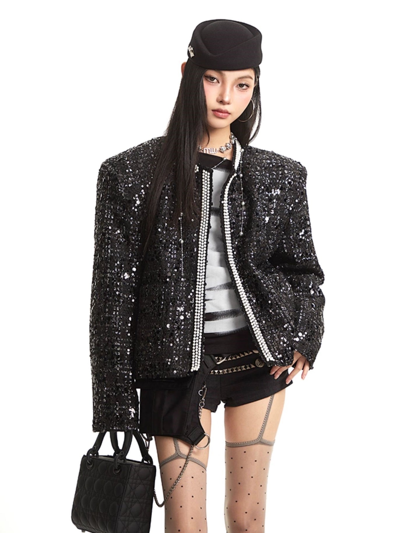 Black Luxury Style Long Sleeve Jacket UNC0272