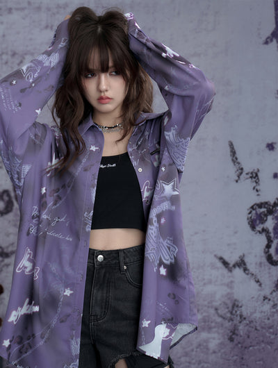 Purple Printed Shirt SAG0271