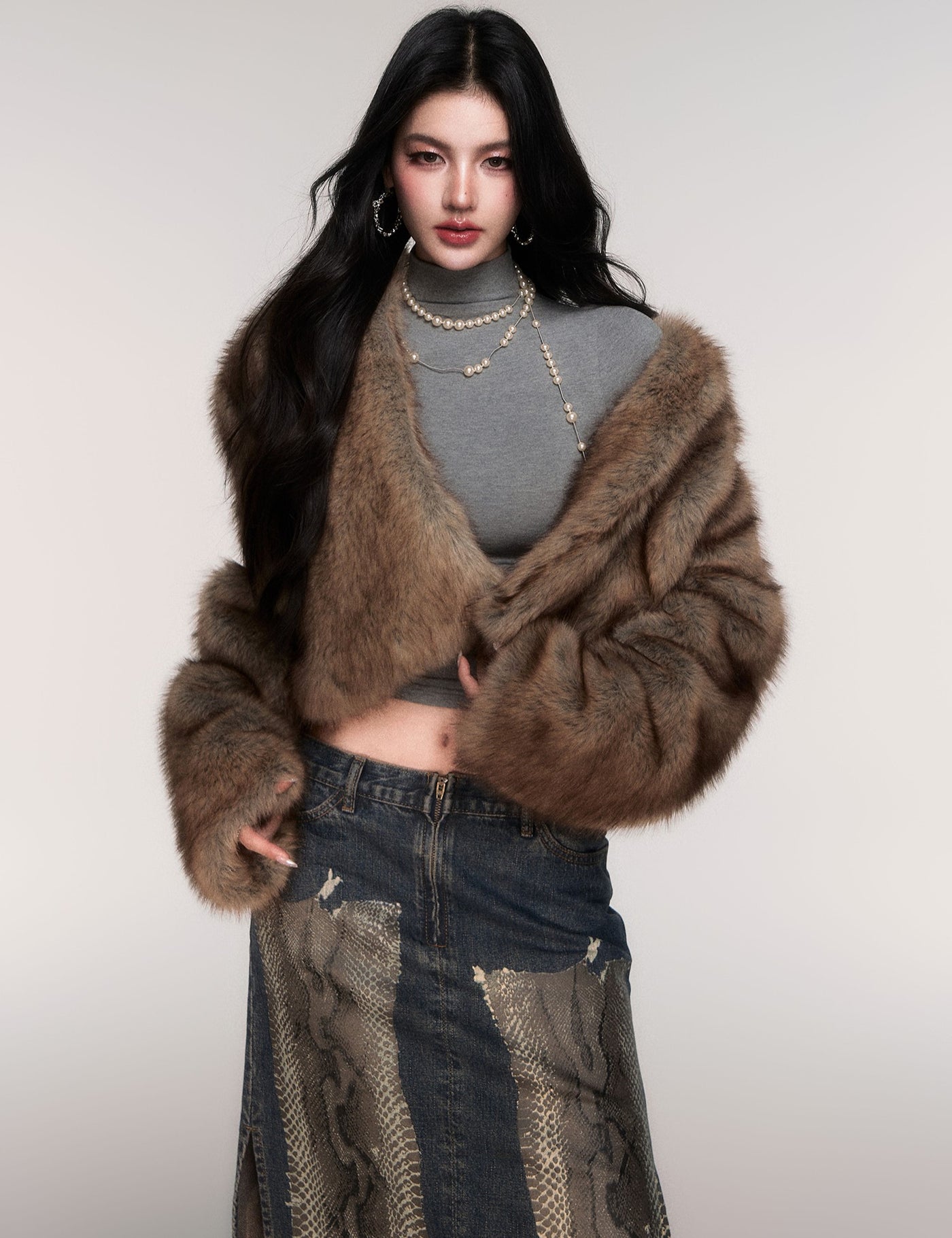 Short Eco-Friendly Fur Coat LUL0210