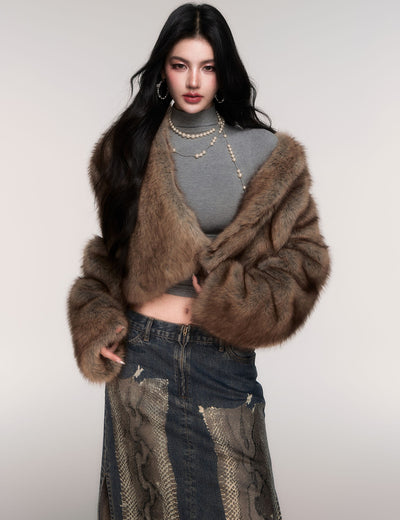 Short Eco-Friendly Fur Coat LUL0210