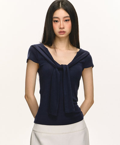 V-neck Short-sleeved T-shirt ANA0050