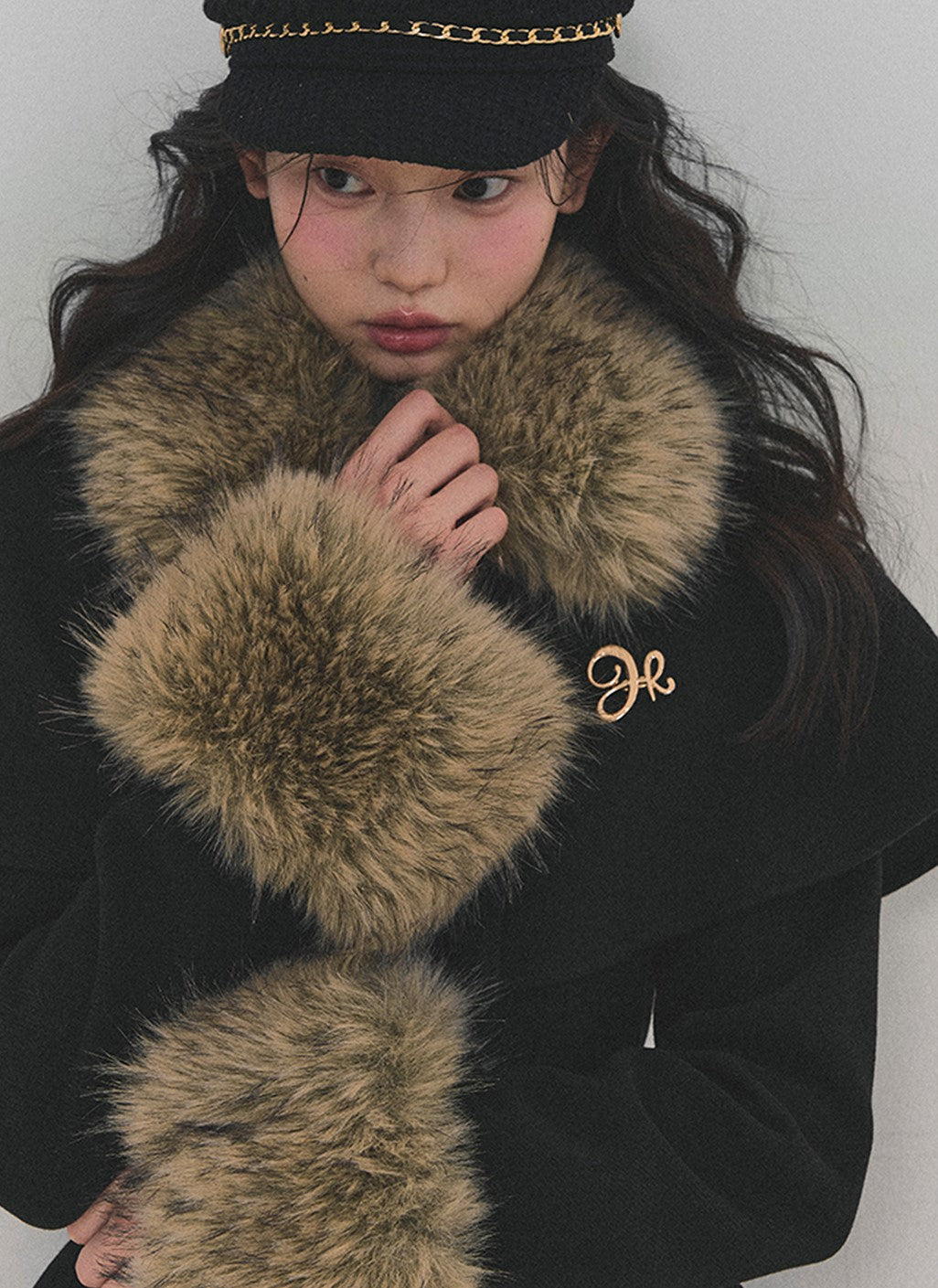Snow Country Fur Collar Coat/Skirt DIA0755