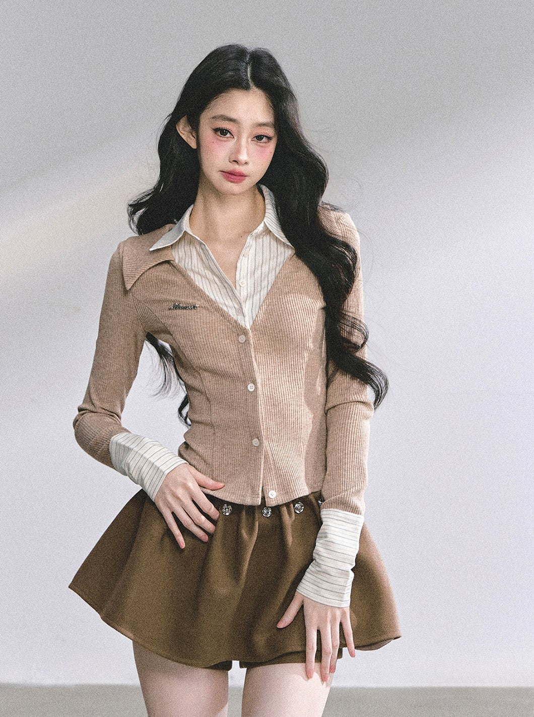 Fake Two-Piece Striped Shirt DIA0557