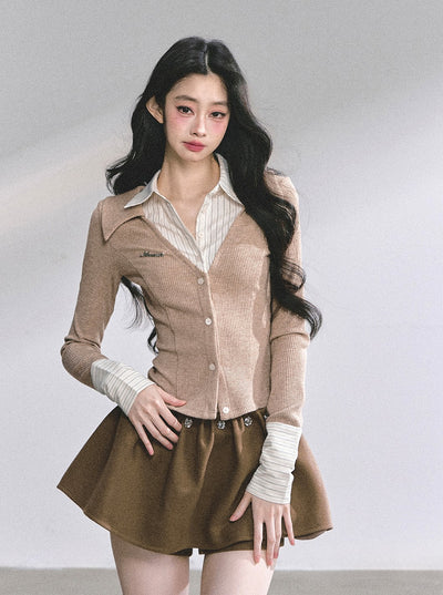 Fake Two-Piece Striped Shirt DIA0557