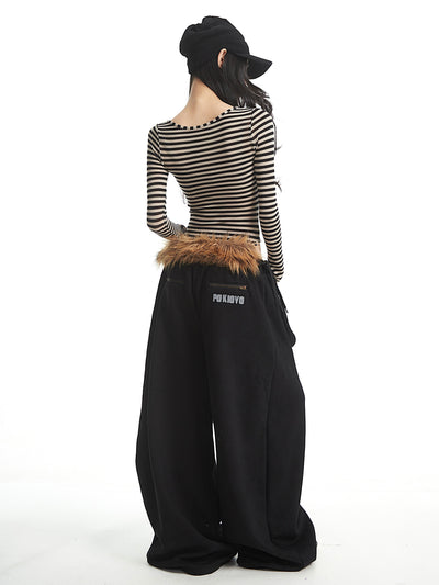 Skull Design Casual Wide-Leg Pants UNC0328