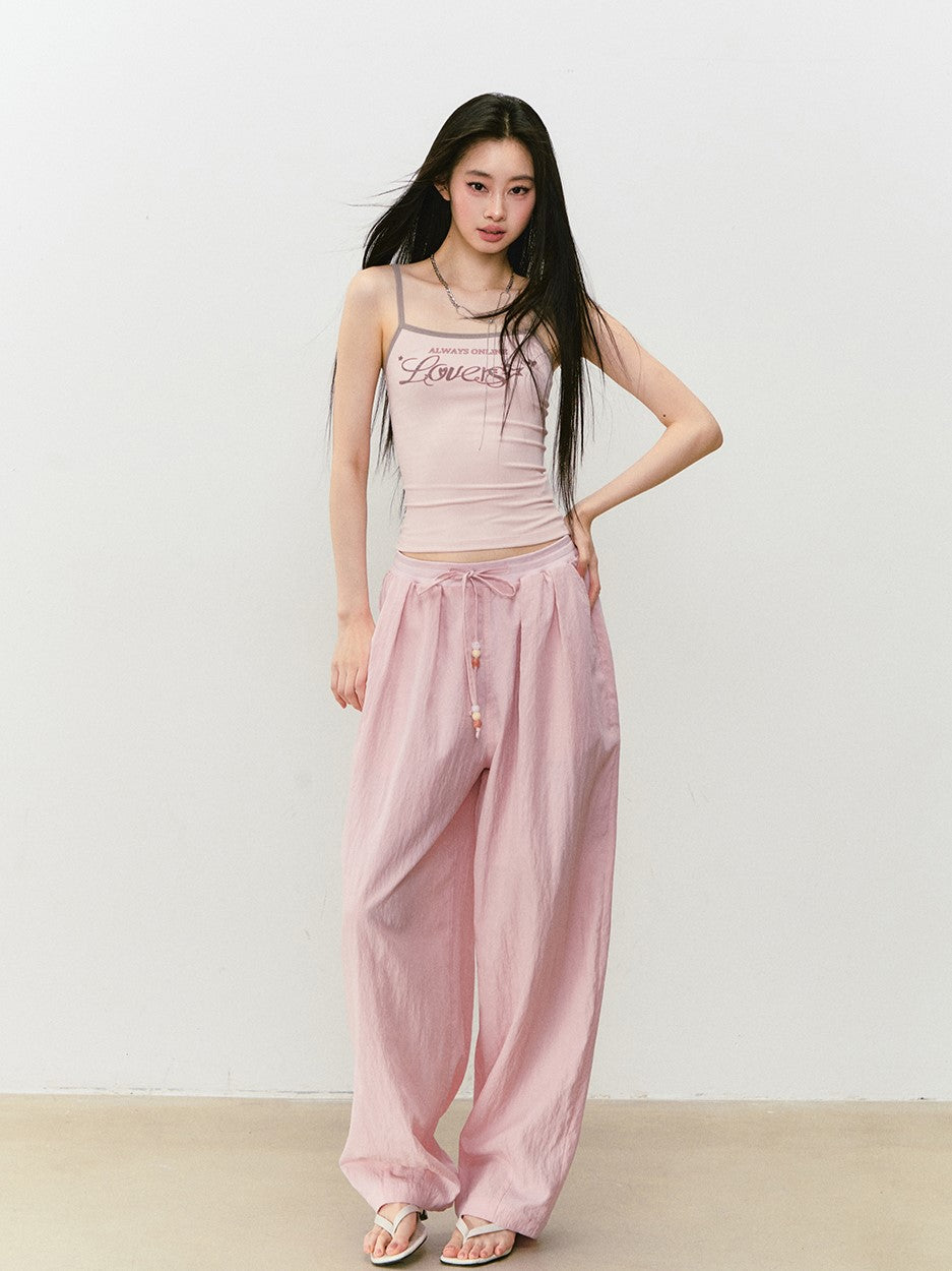 Beaded Drawstring Casual Pants VIA0327