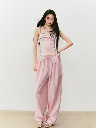 Beaded Drawstring Casual Pants VIA0327