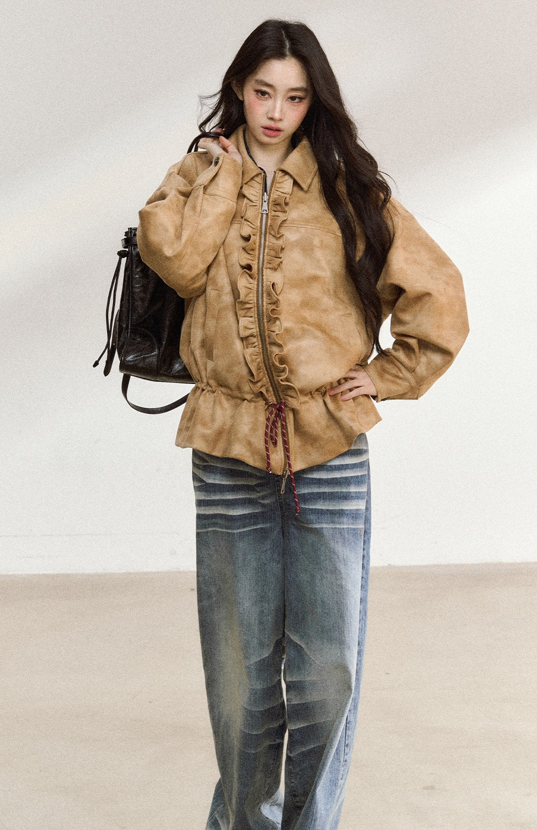 Ruffled Casual Lapel Jacket SHI0216