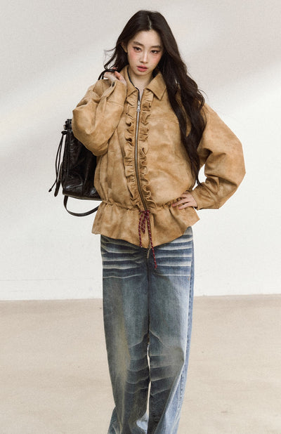Ruffled Casual Lapel Jacket SHI0216