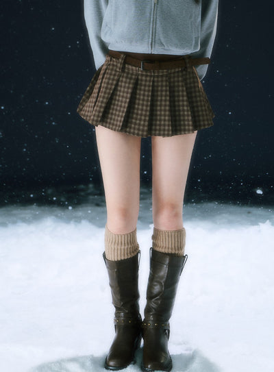 Retro Plaid Pleated Short Skirt WEE0110