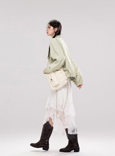 White Lace Irregular Layered Skirt COT0233