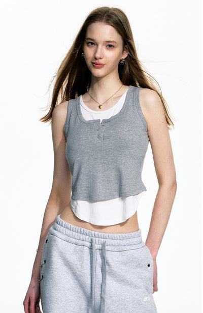 Basic Simple Breathable Knitted Sleeveless Top DPR0061