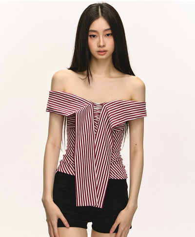Striped One-shoulder Top ANA0053