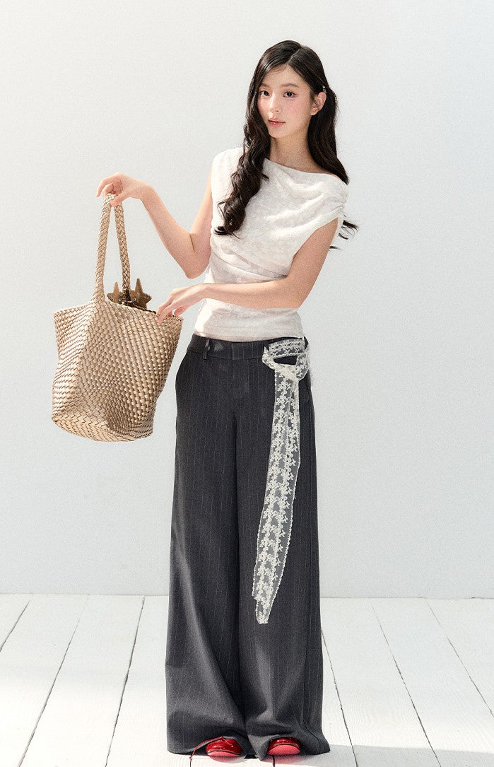 White Short-sleeved Lace T-shirt SHI0148