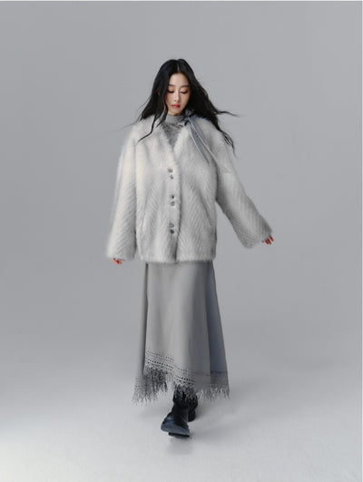 Blue Needle Amber Original Environmentally Friendly Fur Coat SAL0094