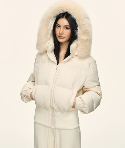 Fur Collar Hooded Short Down Jacket ANA0092