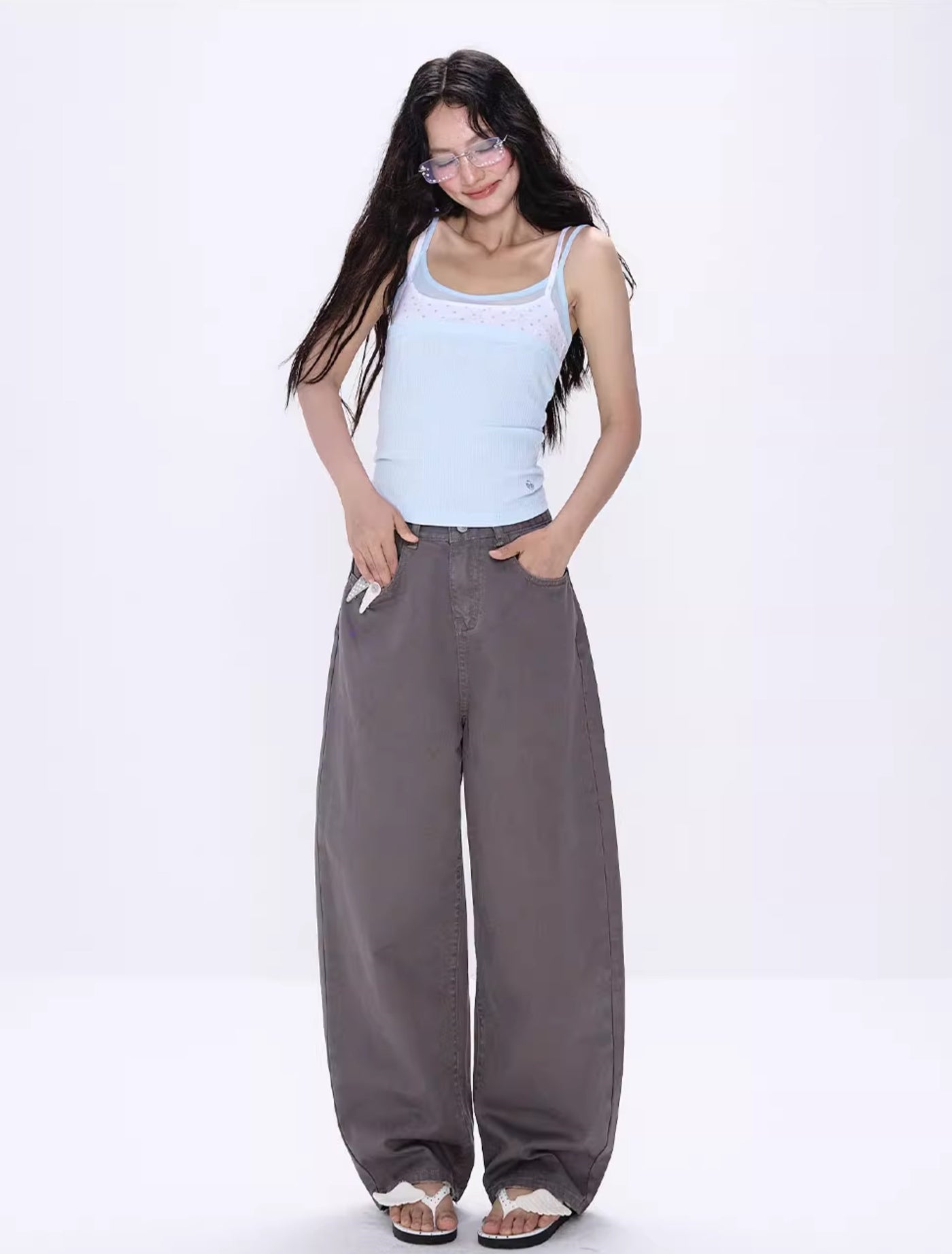Grey Casual Scimitar Jeans NEC0219