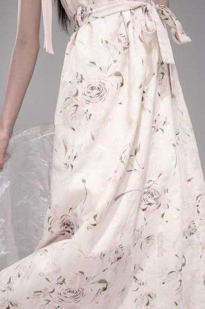 Rose Print One Shoulder Dress COT0323