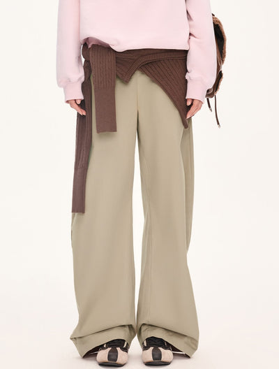 Double-Layer Trim Curved Pants WEE0070