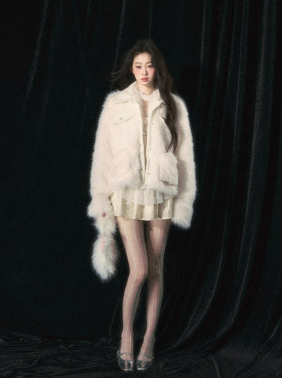 Snow Velvet Lazy Style Warm Fur Jacket DIA0242