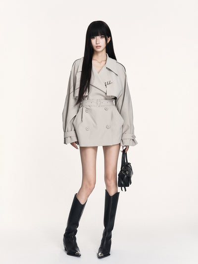 Classic Stylish Short Trench Coat VOC0455